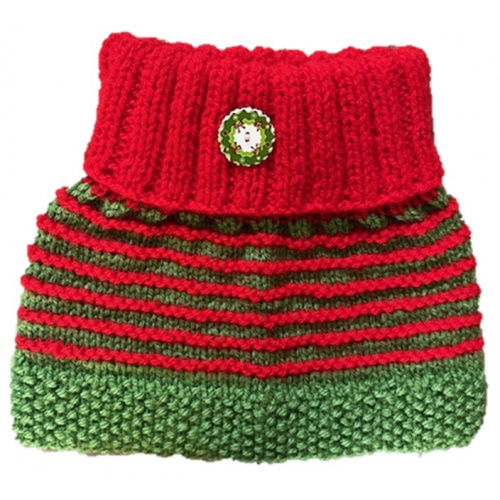 Christmas Hand Knitted Snood with Wreath Emblem