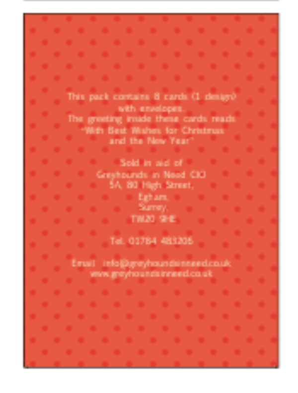 GIN Christmas Card 2026 - Greyhounds in Need